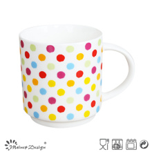 Caneca de porcelana 8oz com design de decalque de pontos